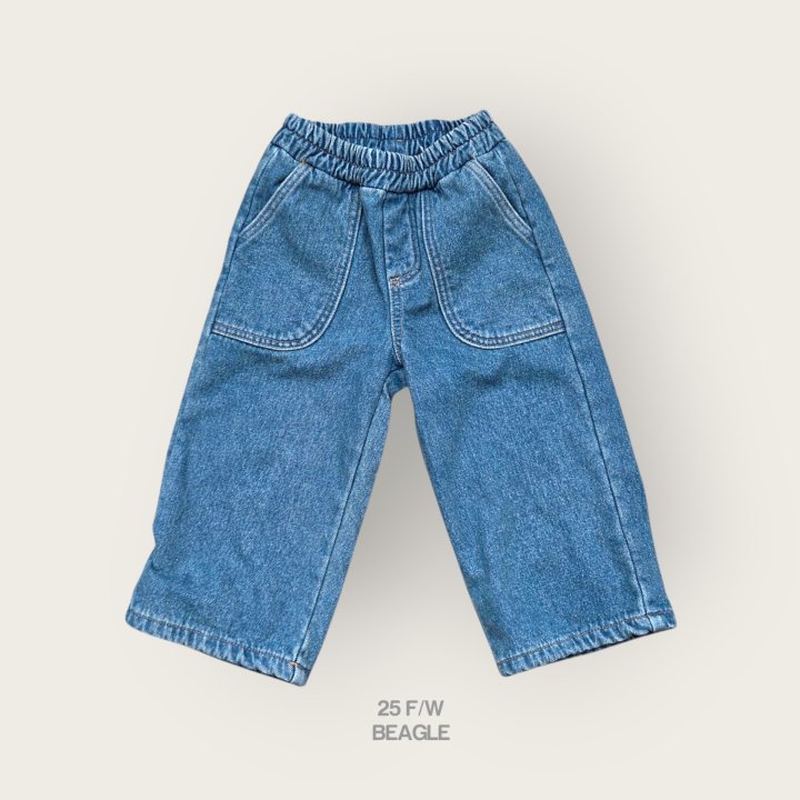 Beagle - Korean Children Fashion - #kidzfashiontrend - London Fleece Denim Pants - 4