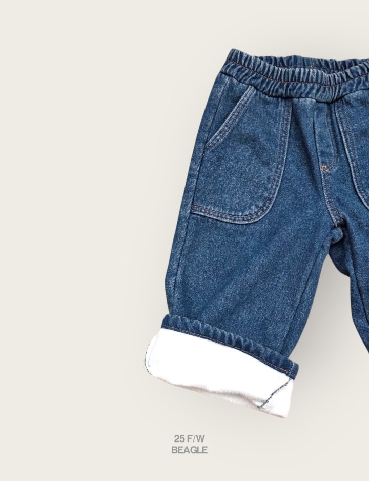 Beagle - Korean Children Fashion - #childofig - London Fleece Denim Pants - 9