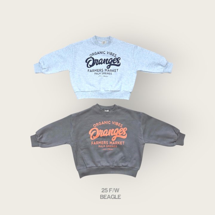 Beagle - Korean Children Fashion - #childofig - Orange Print Sweatshirt - 2
