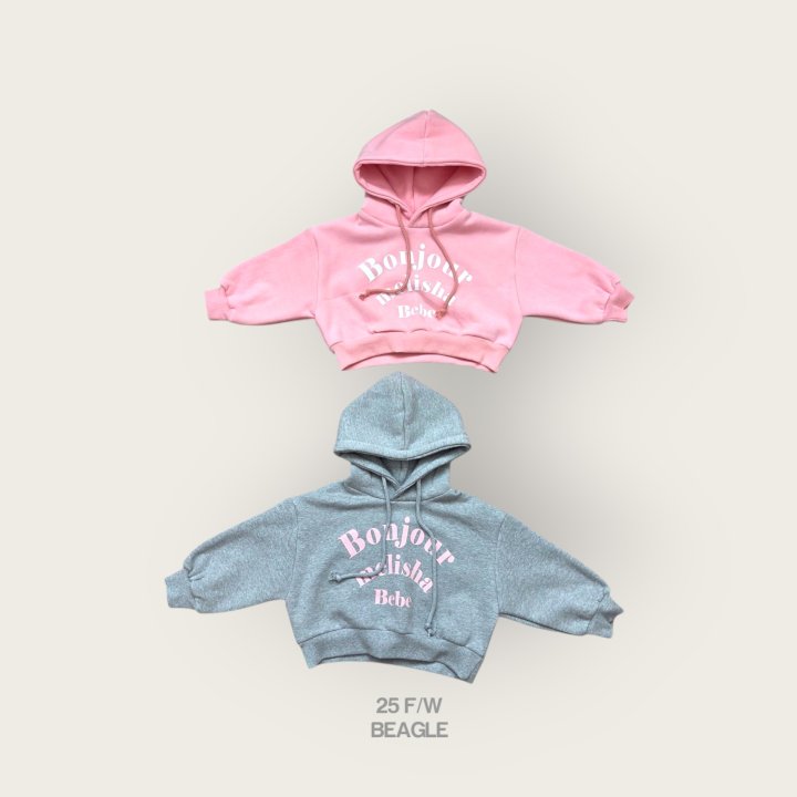 Beagle - Korean Children Fashion - #childrensboutique - Bonjour Crop Hoodie Sweatshirt - 2