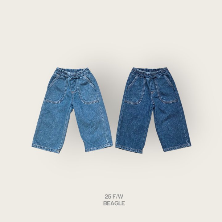 Beagle - Korean Children Fashion - #kidsshorts - London Fleece Denim Pants
