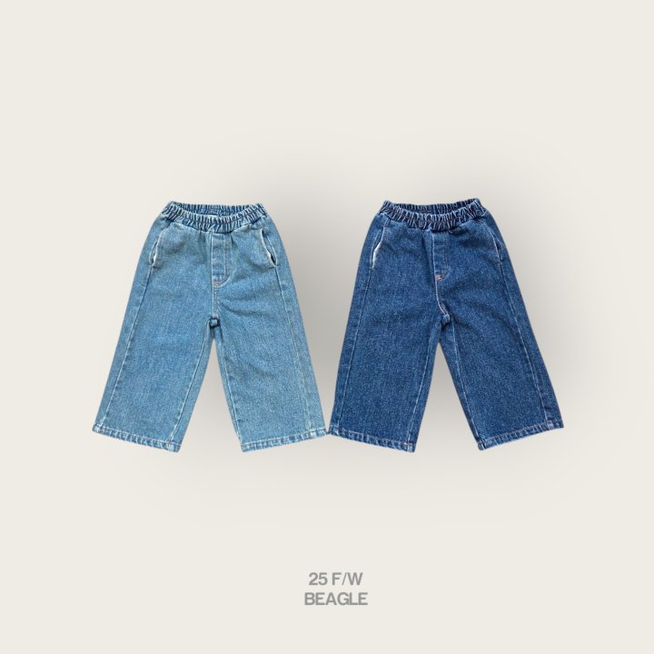 Beagle - Korean Children Fashion - #kidsstore - Wide Denim Pants