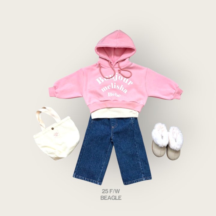 Beagle - Korean Children Fashion - #kidsstore - Bonjour Crop Hoodie Sweatshirt - 7