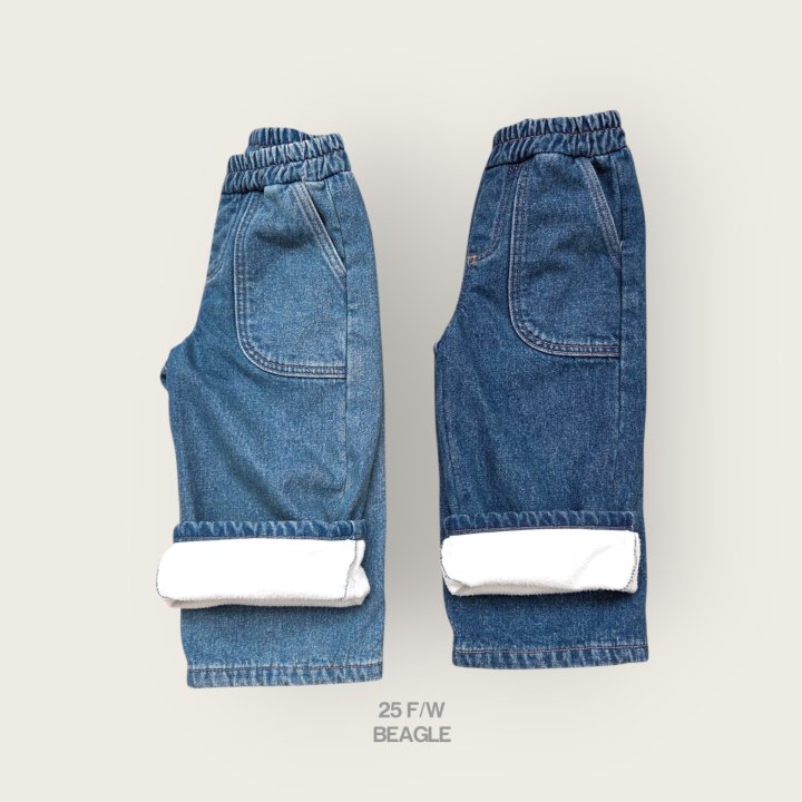 Beagle - Korean Children Fashion - #kidzfashiontrend - London Fleece Denim Pants - 3