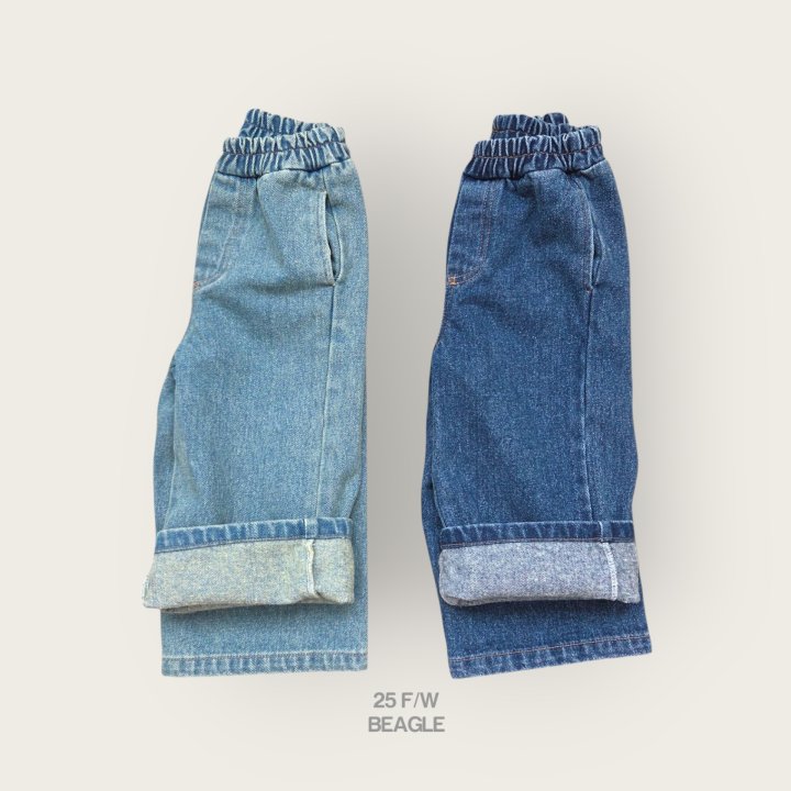 Beagle - Korean Children Fashion - #kidzfashiontrend - Wide Denim Pants - 2