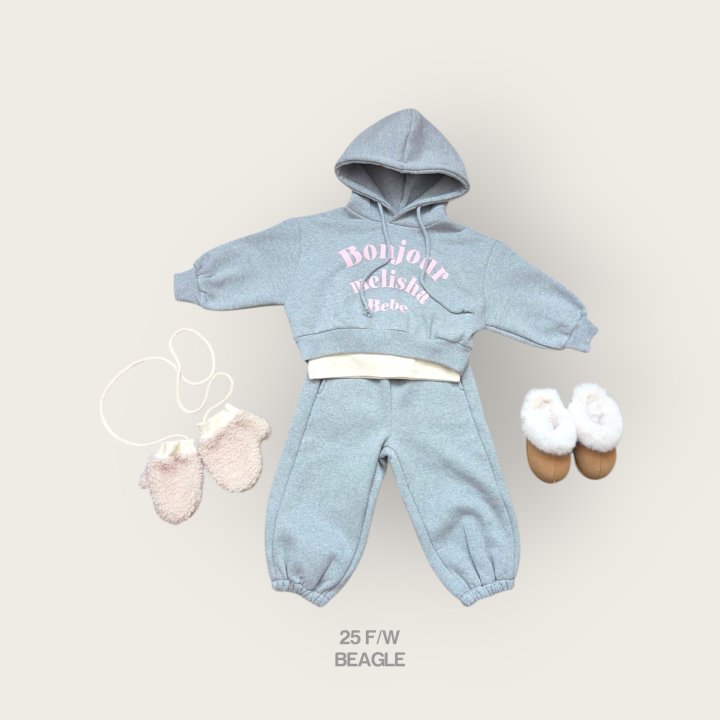 Beagle - Korean Children Fashion - #littlefashionista - Bonjour Crop Hoodie Sweatshirt - 10