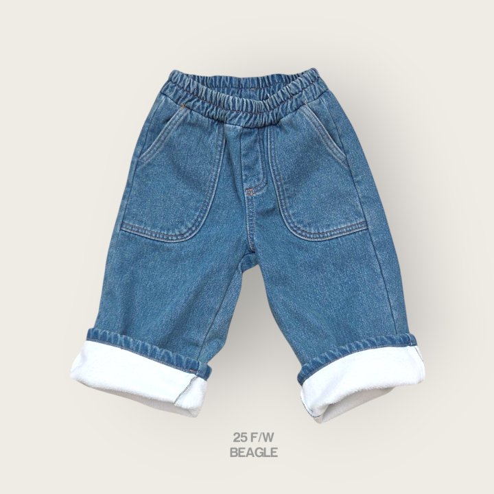 Beagle - Korean Children Fashion - #magicofchildhood - London Fleece Denim Pants - 6