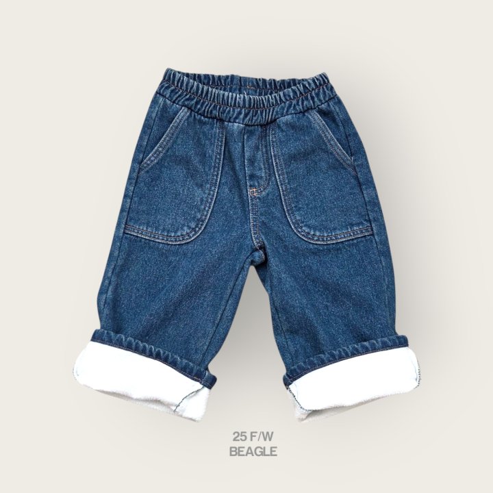 Beagle - Korean Children Fashion - #prettylittlegirls - London Fleece Denim Pants - 8