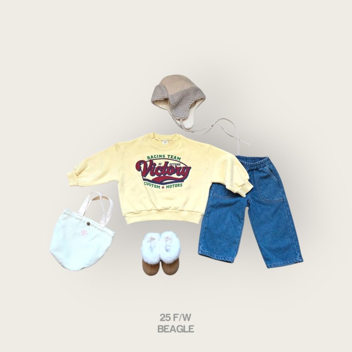 Beagle - Korean Children Fashion - #toddlerclothing - Victory Print Sweatshirt - 12