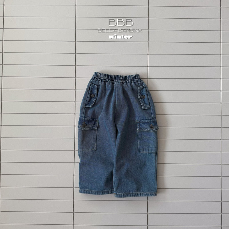 Bella Bambina - Korean Baby Fashion - #onlinebabyshop - Tan Cargo Denim Pants - 4
