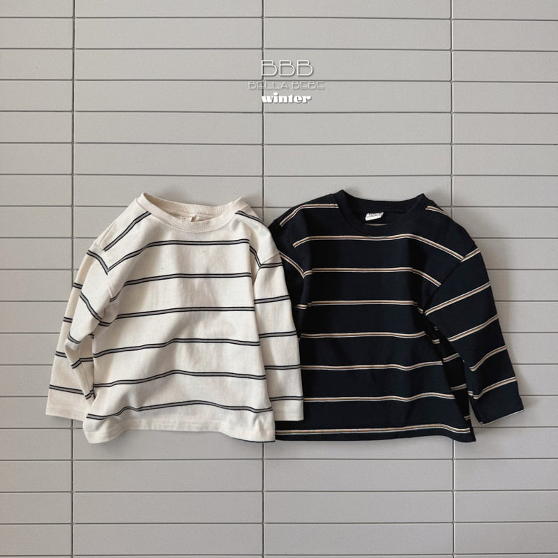 Bella Bambina - Korean Baby Fashion - #babygirlfashion - Bebe Double Line Boxy Tee