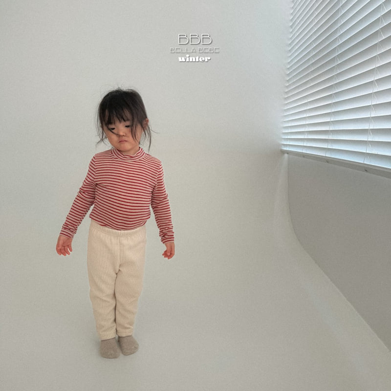 Bella Bambina - Korean Baby Fashion - #babyootd - Bebe Stripe Half Turtleneck Tee - 9