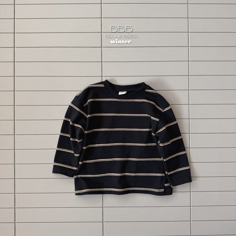 Bella Bambina - Korean Baby Fashion - #babyoutfit - Bebe Double Line Boxy Tee - 5
