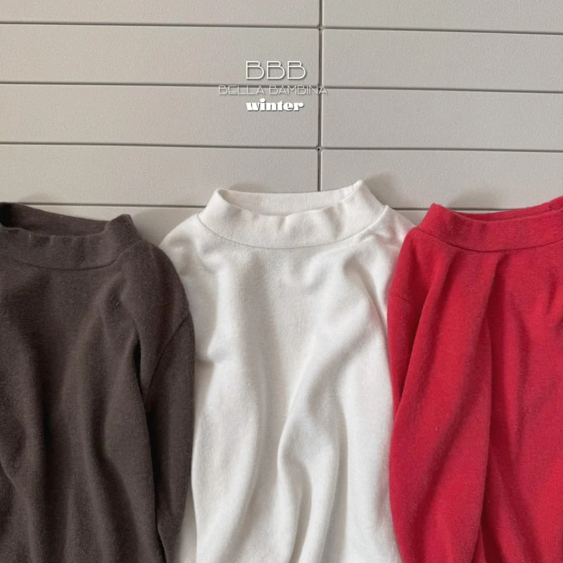 Bella Bambina - Korean Baby Fashion - #babyootd - Bebe Plain Half Turtleneck Tee - 4
