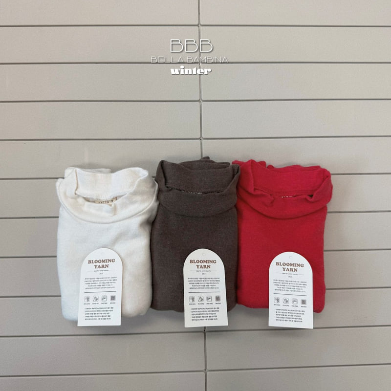Bella Bambina - Korean Baby Fashion - #babyoutfit - Bebe Plain Half Turtleneck Tee - 5