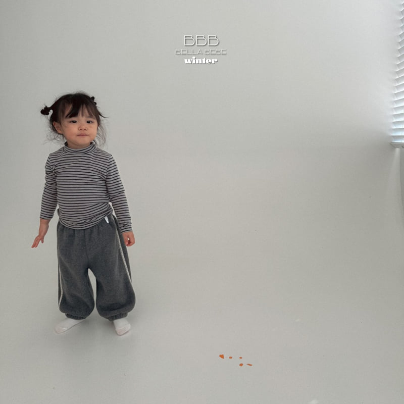 Bella Bambina - Korean Baby Fashion - #babyoutfit - Bebe Stripe Half Turtleneck Tee - 10