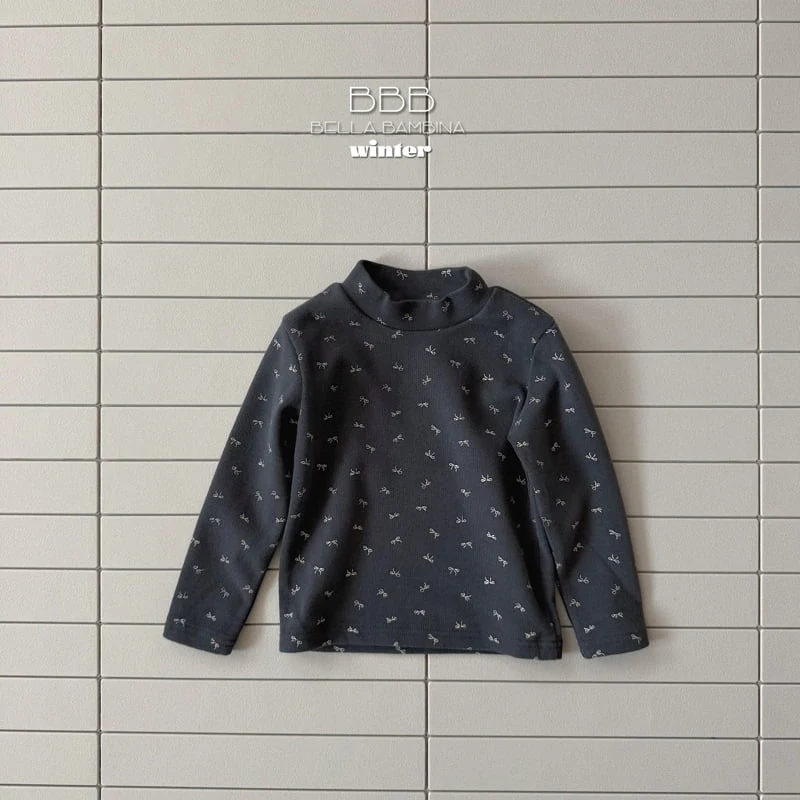 Bella Bambina - Korean Baby Fashion - #babyootd - Bebe Ribbon Half Turtleneck Tee - 4