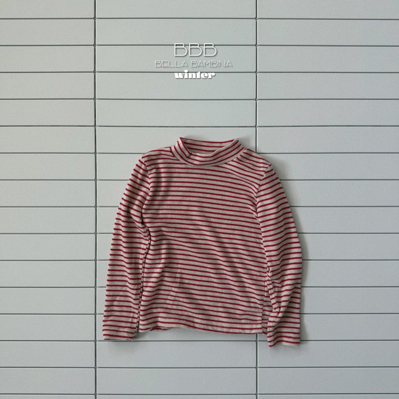 Bella Bambina - Korean Baby Fashion - #smilingbaby - Stripe Half Turtleneck Tee - 5