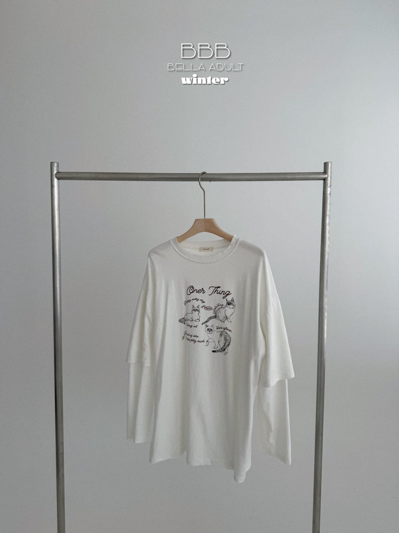 Bella Bambina - Korean Women Fashion - #momslook - Adult Cat Layered Tee - 2