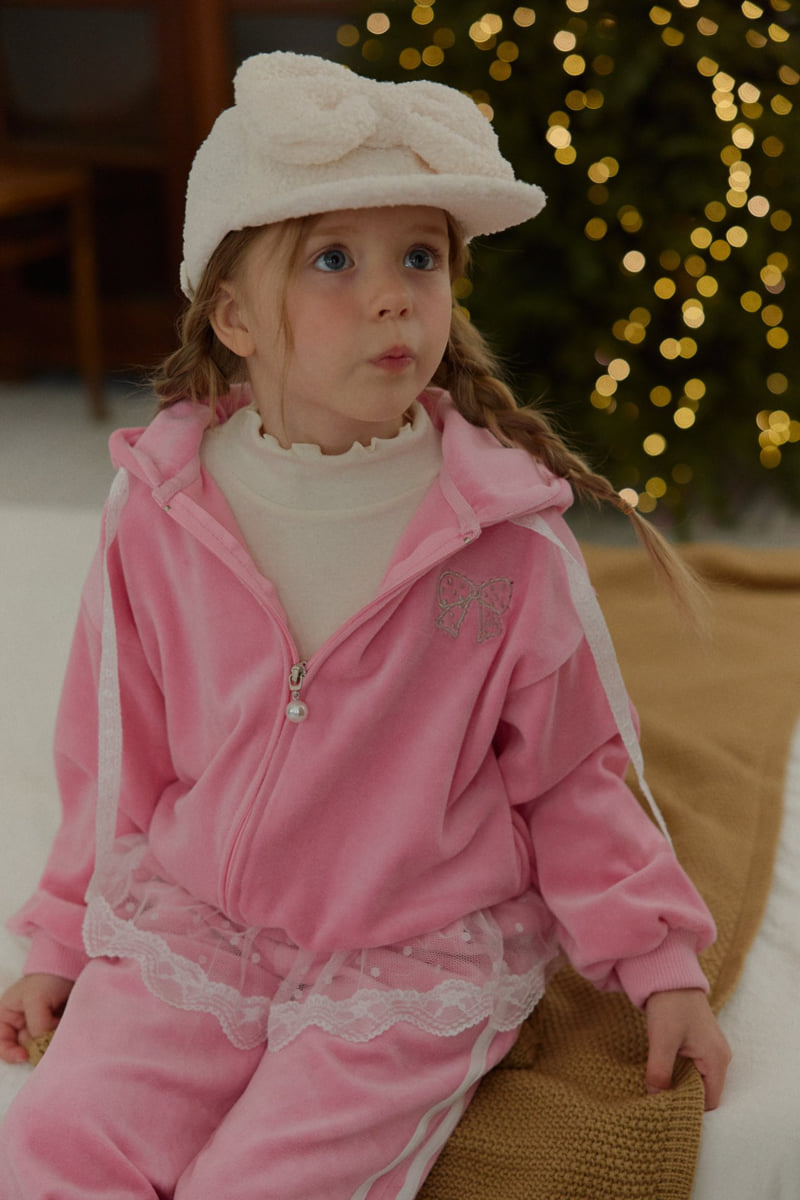 Berry Berry - Korean Children Fashion - #kidsshorts - Berry Velour Hood Jacket - 10