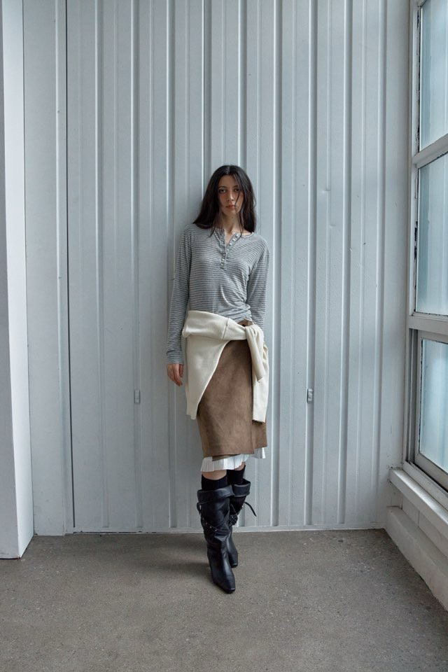Better - Korean Women Fashion - #momslook - Fork Wrap Skirt - 7