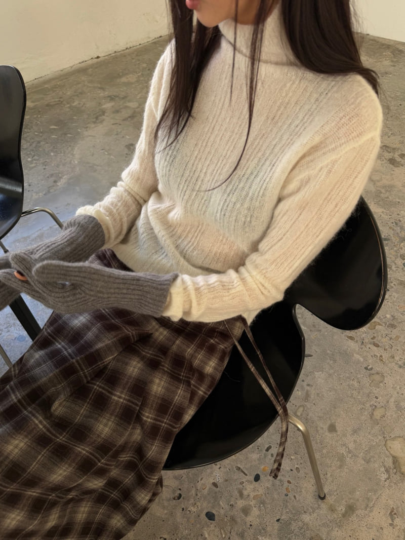 Better - Korean Women Fashion - #momslook - Unbalanced Ribbed Knit - 5