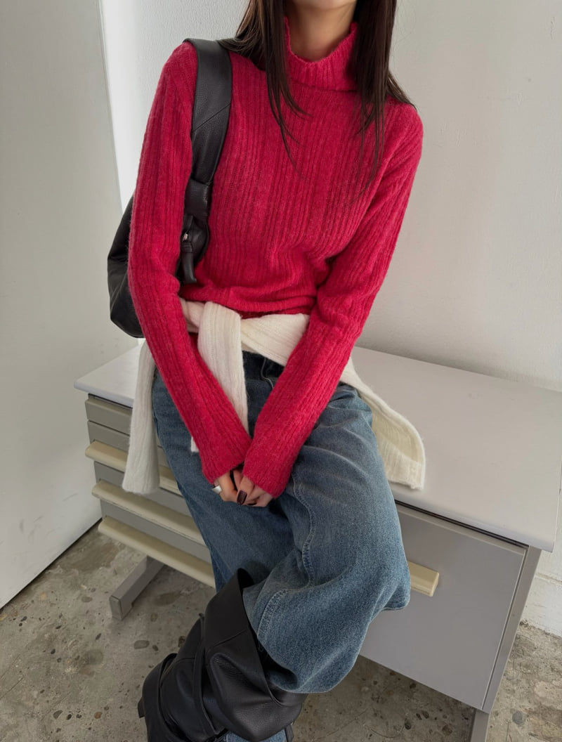 Better - Korean Women Fashion - #momslook - Unbalanced Ribbed Knit - 7