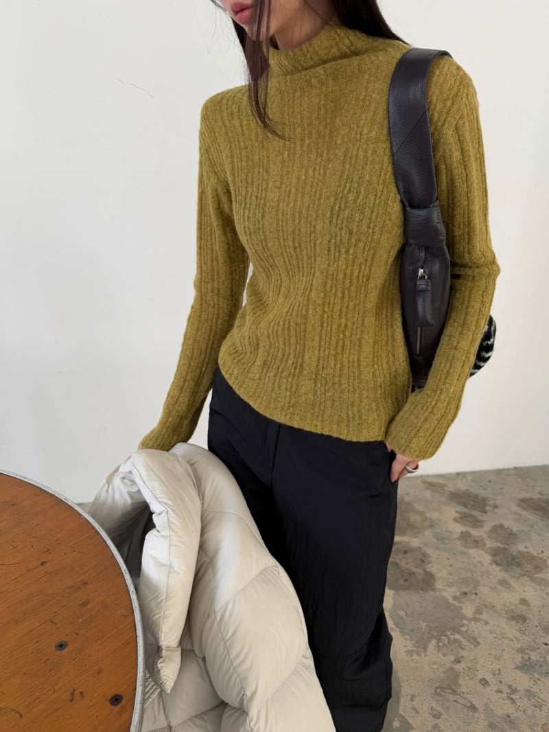 Better - Korean Women Fashion - #momslook - Unbalanced Ribbed Knit - 9