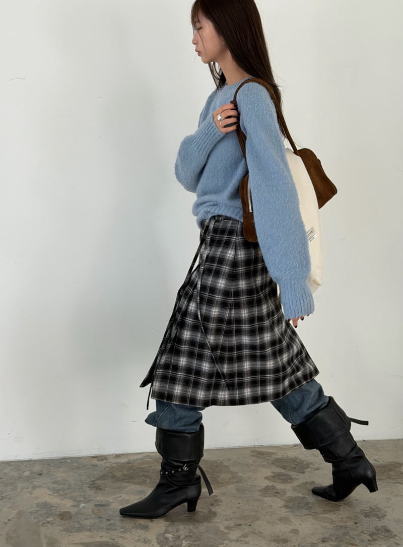 Better - Korean Women Fashion - #womensfashion - Stin Check Skirt - 4