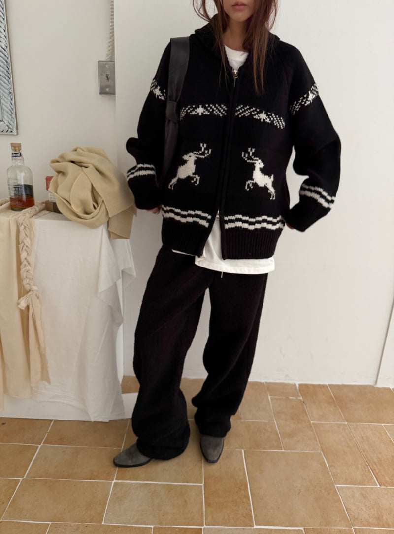 Better - Korean Women Fashion - #momslook - Jacquard Knit Zip-Up - 11