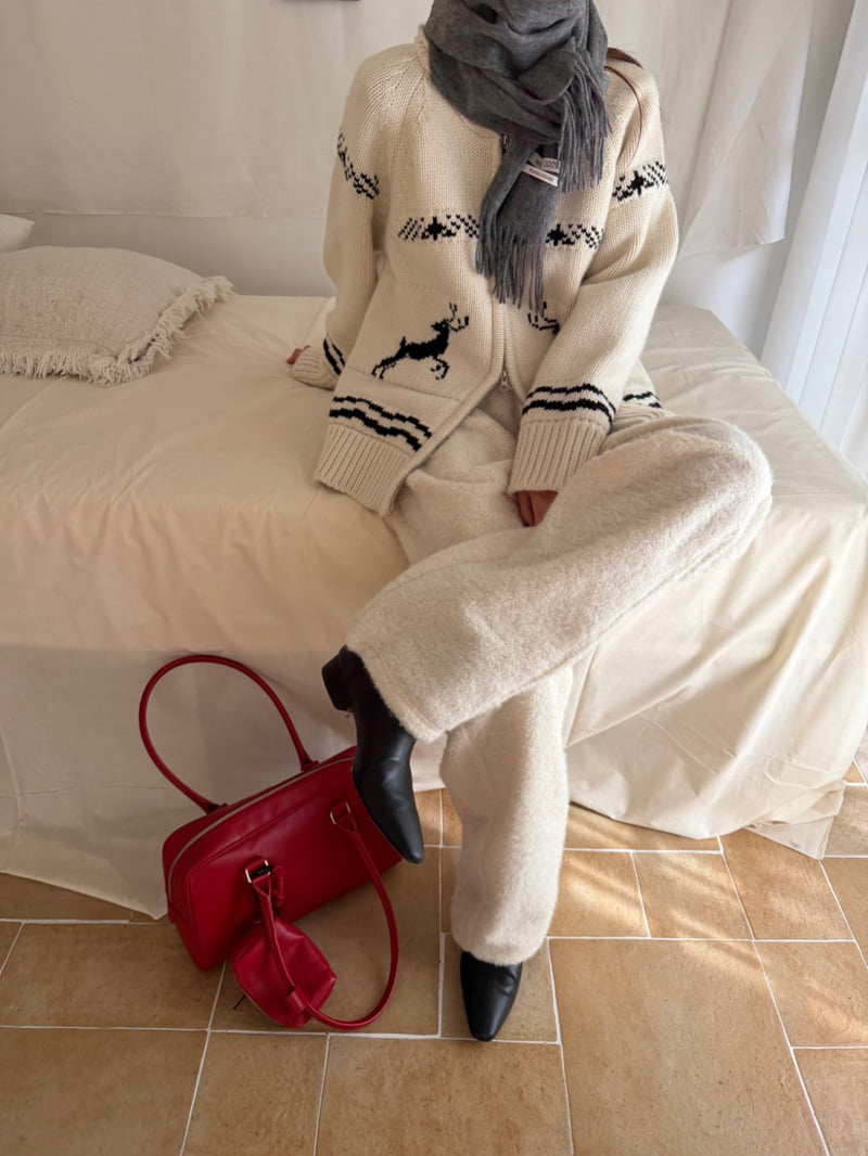 Better - Korean Women Fashion - #womensfashion - Jacquard Knit Zip-Up - 4