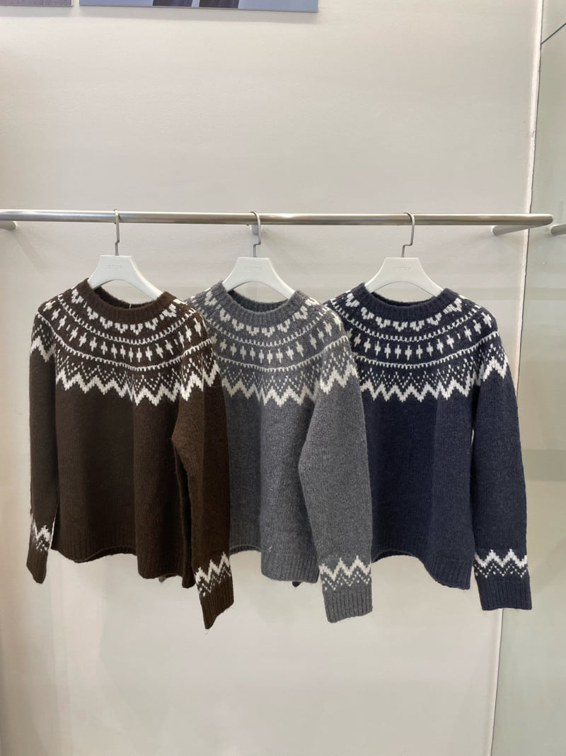 Better - Korean Women Fashion - #momslook - Nordic Round Knit