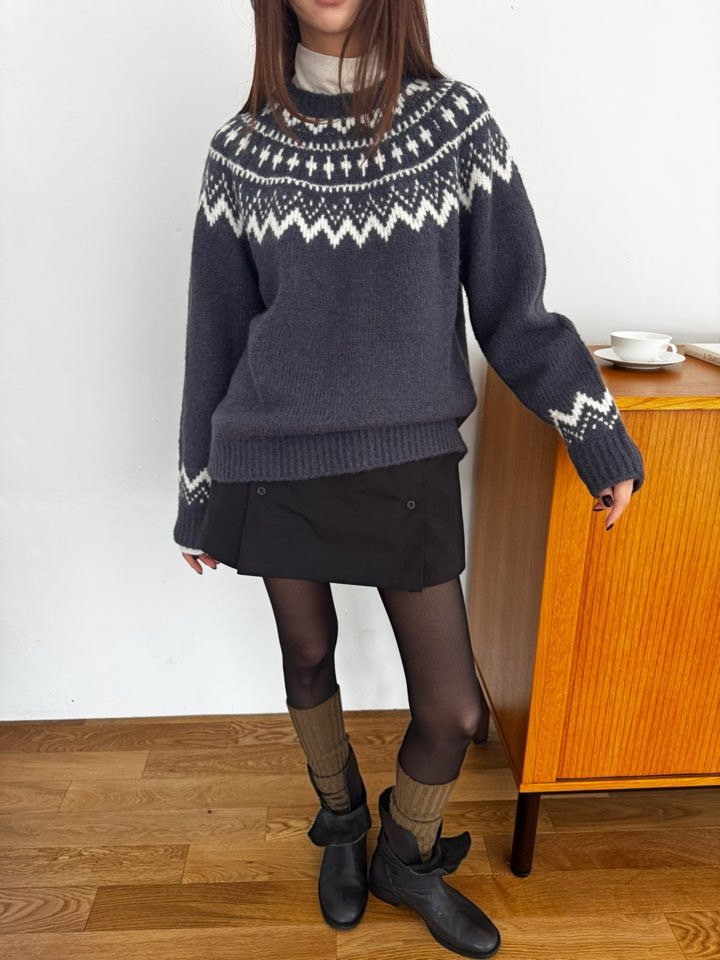 Better - Korean Women Fashion - #momslook - Nordic Round Knit - 9