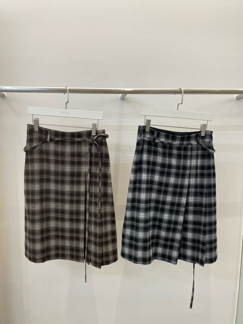 Better - Korean Women Fashion - #womensfashion - Stin Check Skirt