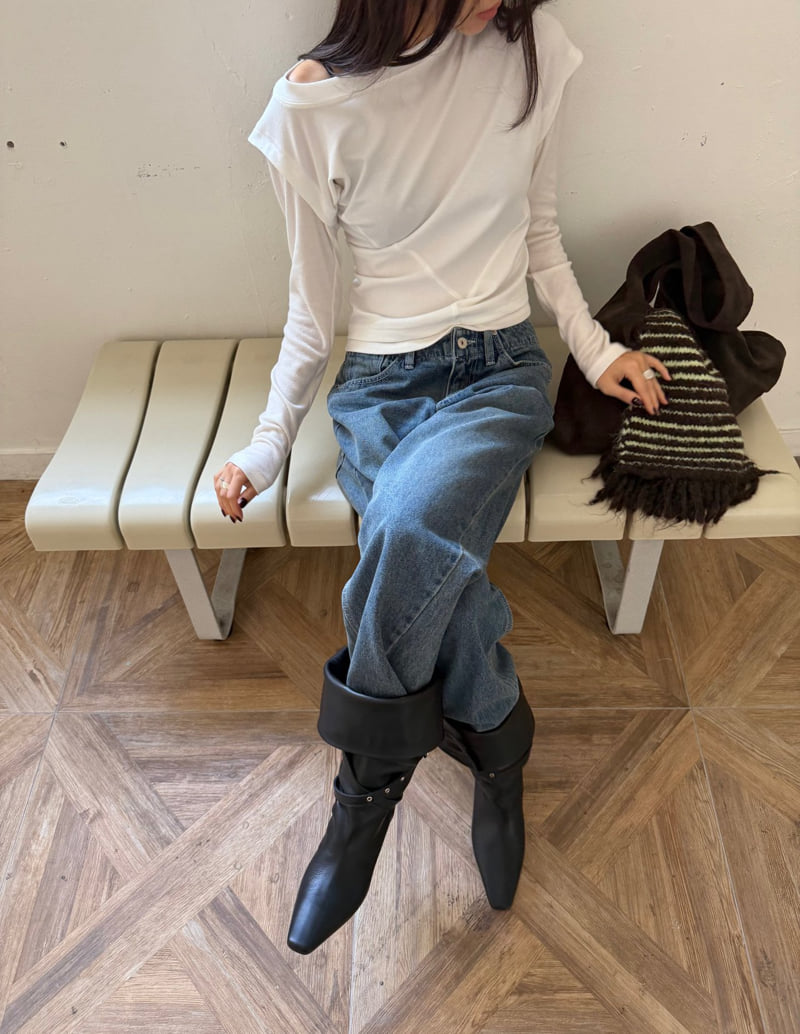 Better - Korean Women Fashion - #womensfashion - Back Denim Pants - 5