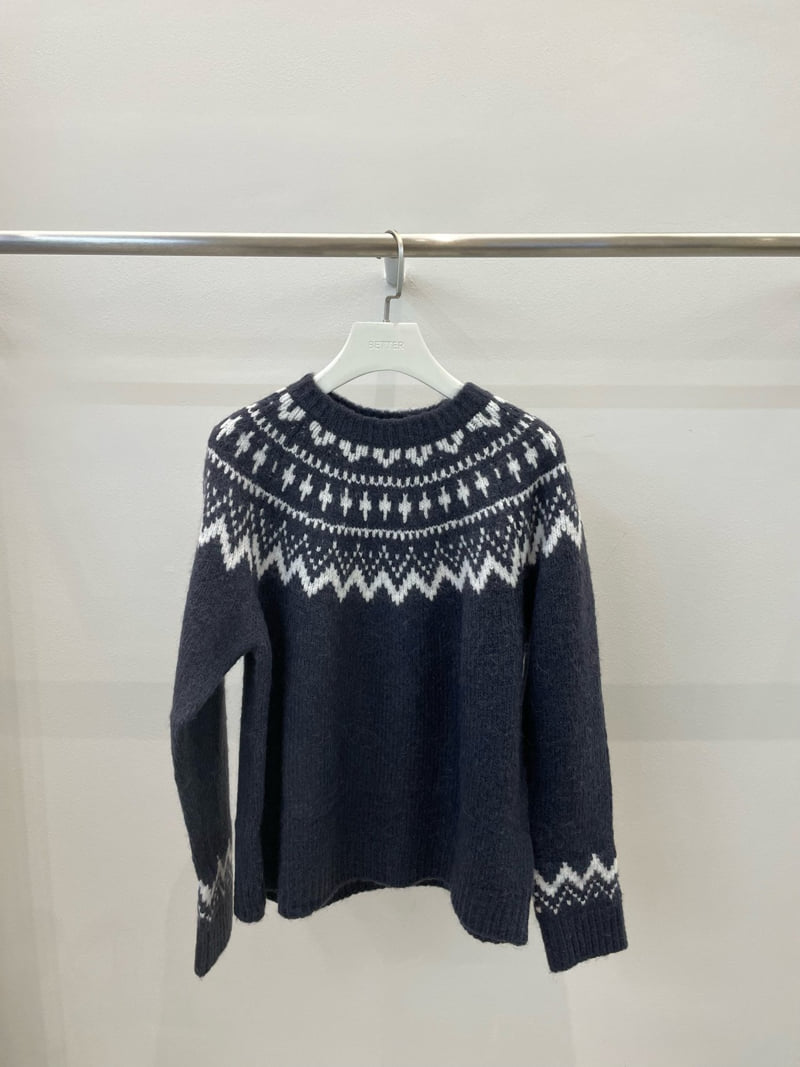 Better - Korean Women Fashion - #womensfashion - Nordic Round Knit - 2