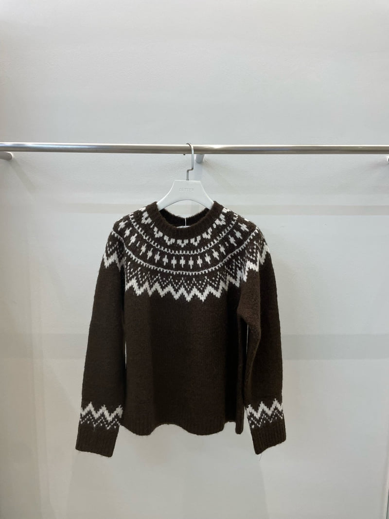 Better - Korean Women Fashion - #momslook - Nordic Round Knit - 4
