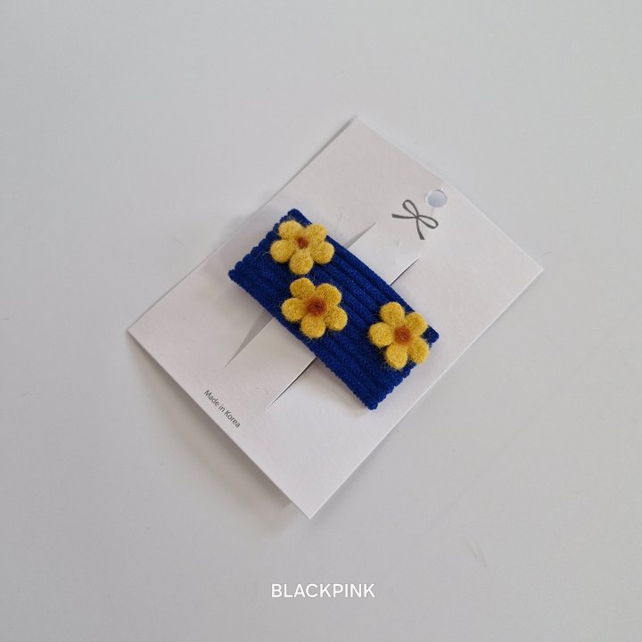 Black Pink - Korean Children Fashion - #kidzfashiontrend - Corduroy Flower Snap Pin - 4
