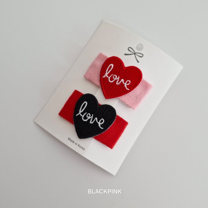 Black Pink - Korean Children Fashion - #kidzfashiontrend - Love Heart Set (set of 2) - 4