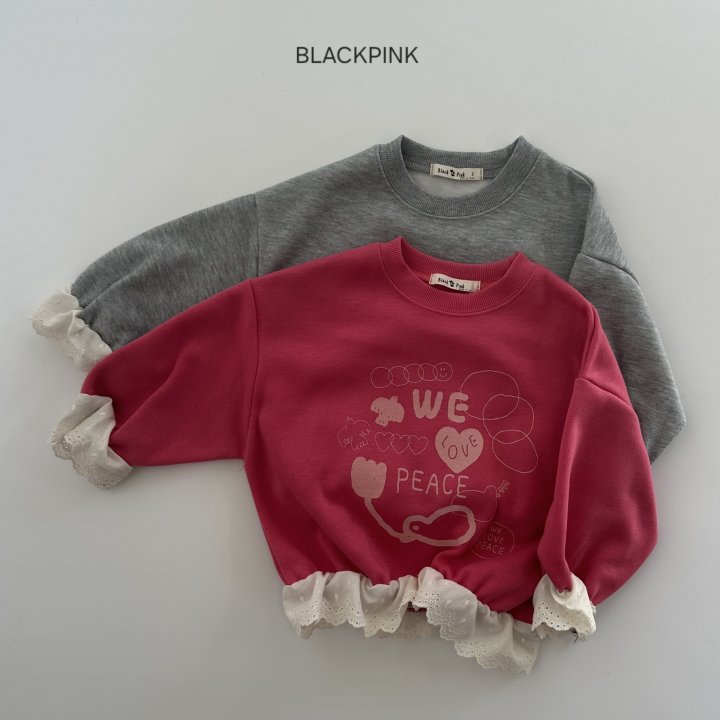 Black Pink - Korean Children Fashion - #Kfashion4kids - PEACE Lace Sweatshirt - 3