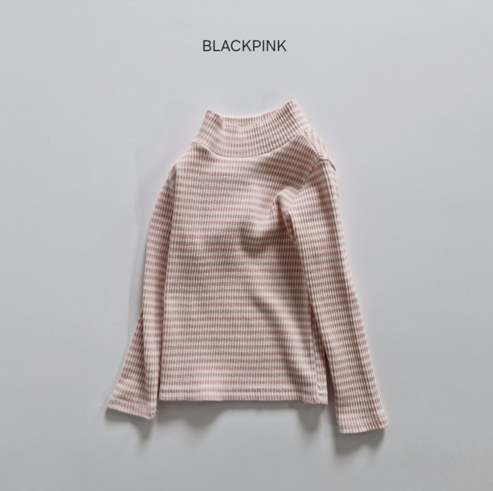 Black Pink - Korean Children Fashion - #Kfashion4kids - Ribbed Stripe Half Turtleneck - 7