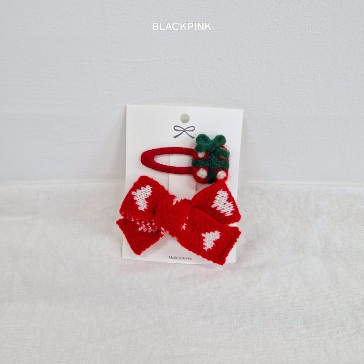 Black Pink - Korean Children Fashion - #childofig - Heart Knit Ribbon Set - 3