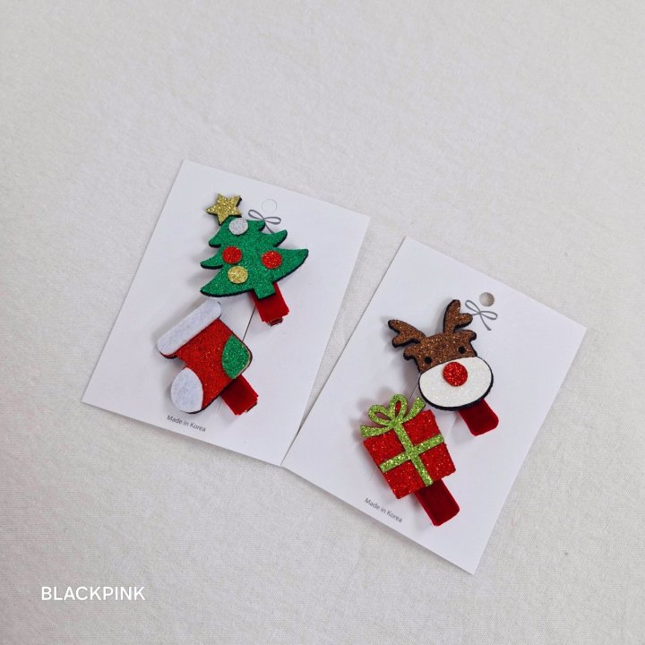 Black Pink - Korean Children Fashion - #childofig - X-mas Sparkle Hairpin Set