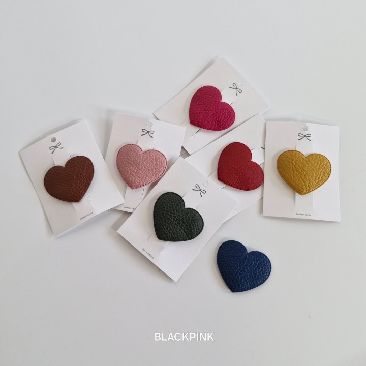 Black Pink - Korean Children Fashion - #childofig - Glossy Heart Snap Pin - 10