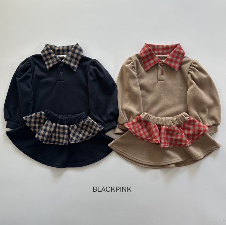Black Pink - Korean Children Fashion - #childofig - Lauren Check Set-up - 5