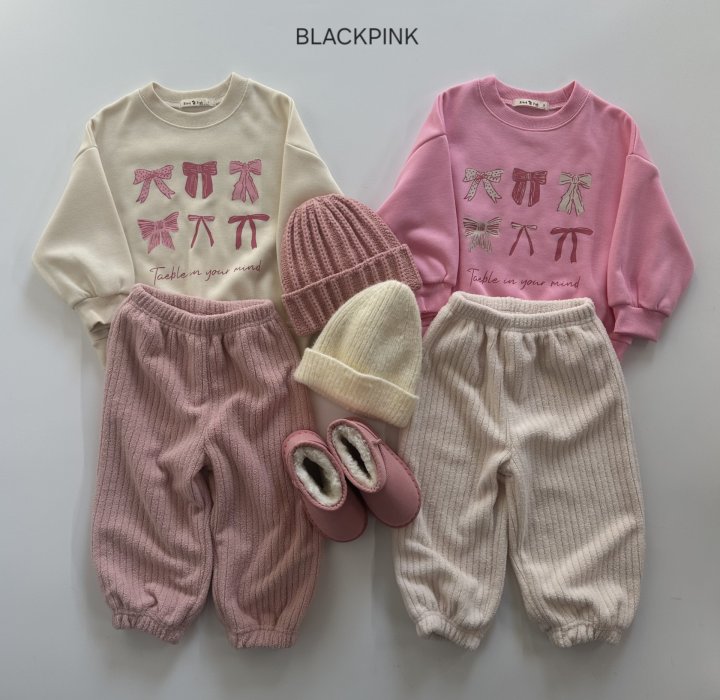 Black Pink - Korean Children Fashion - #childofig - Ribbon Fleece Sweatshirt - 3