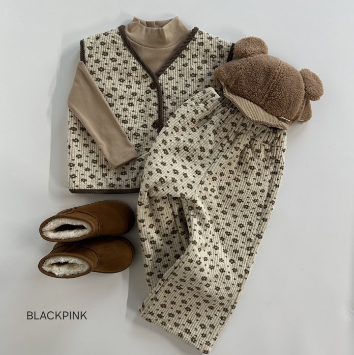 Black Pink - Korean Children Fashion - #childofig - Flower Bonding Set-up - 3