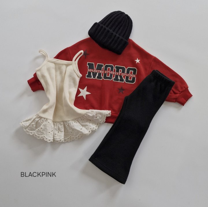 Black Pink - Korean Children Fashion - #childofig - Star Fleece Sweatshirt - 5