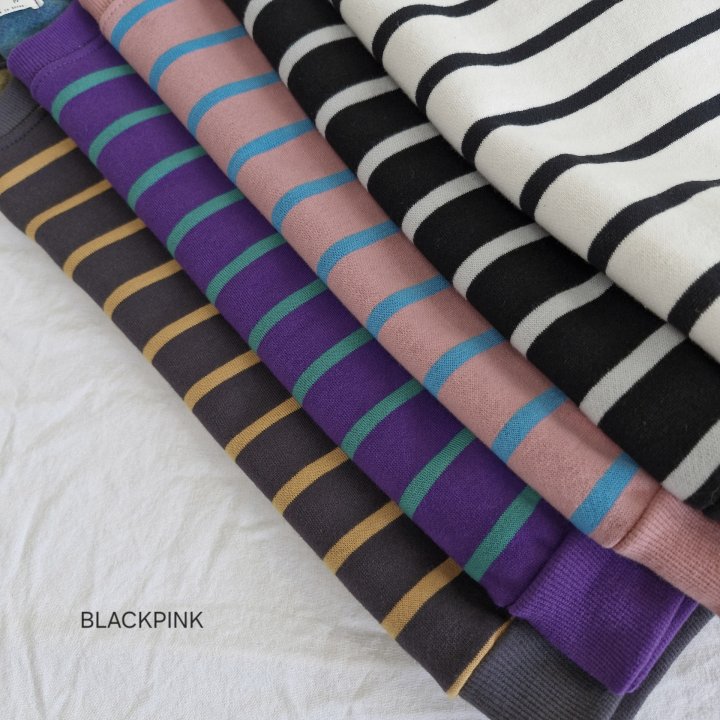 Black Pink - Korean Children Fashion - #childofig - Stripe Fleece Sweatshirt - 7