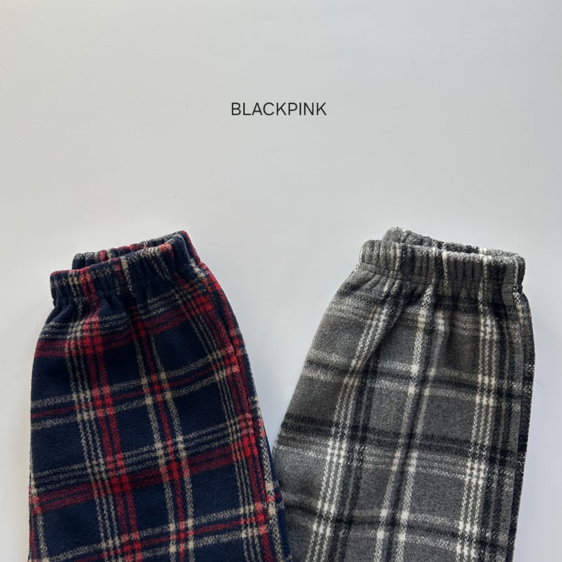 Black Pink - Korean Children Fashion - #childofig - Fleece Check Pants - 2